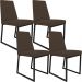 Kit 04 Cadeiras Para Sala De Jantar Base Aço Industrial Preto Dafne L02 Suede Marrom - Lyam Decor