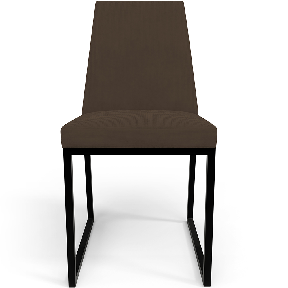 Kit 04 Cadeiras Para Sala De Jantar Base Aço Industrial Preto Dafne L02 Suede Marrom - Lyam Decor