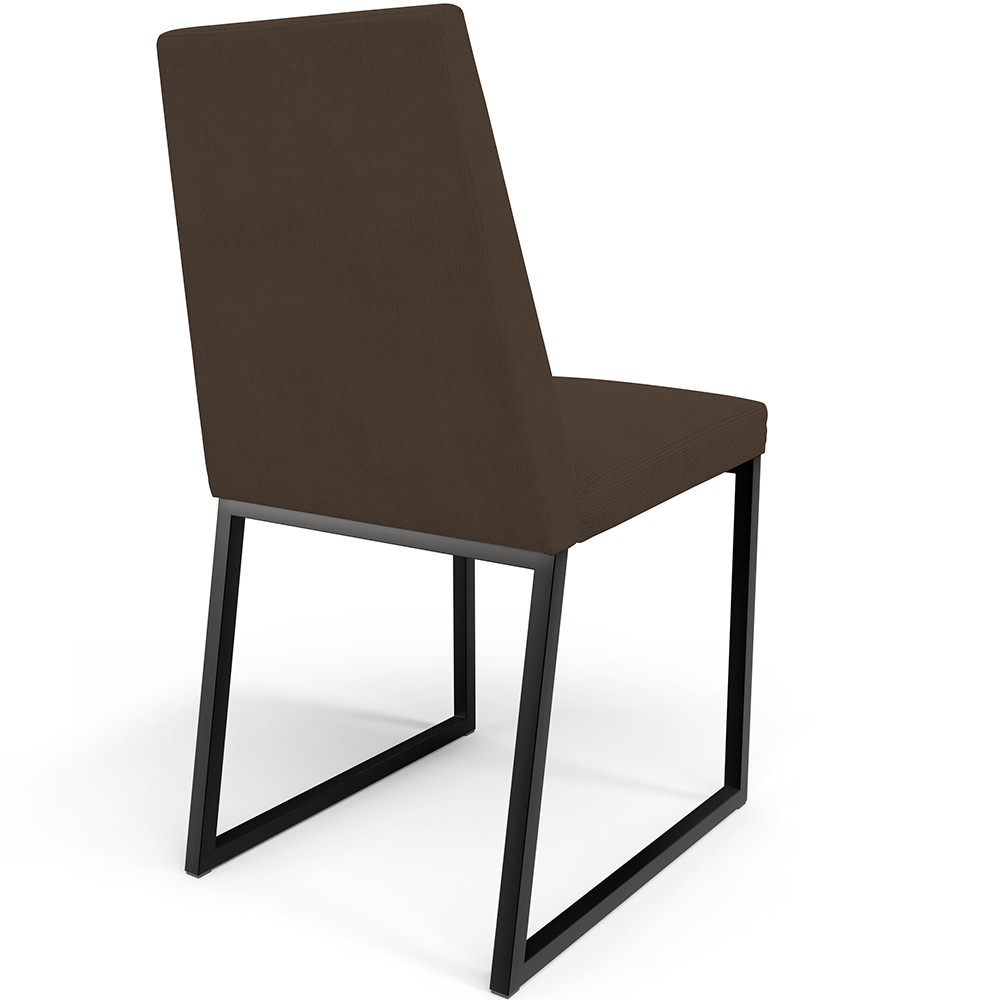 Kit 04 Cadeiras Para Sala De Jantar Base Aço Industrial Preto Dafne L02 Suede Marrom - Lyam Decor