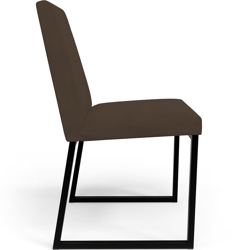 Kit 04 Cadeiras Para Sala De Jantar Base Aço Industrial Preto Dafne L02 Suede Marrom - Lyam Decor