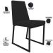 Kit 04 Cadeiras Para Sala De Jantar Base Aço Industrial Preto Dafne L02 Suede Preto - Lyam Decor