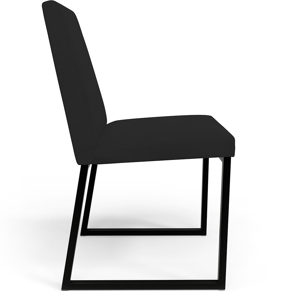 Kit 04 Cadeiras Para Sala De Jantar Base Aço Industrial Preto Dafne L02 Suede Preto - Lyam Decor