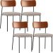 Kit 04 Cadeiras Para Sala De Jantar Melina L02 Couríssimo Camel Linho Bege - Lyam Decor