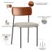 Kit 04 Cadeiras Para Sala De Jantar Melina L02 Couríssimo Camel Linho Cru - Lyam Decor