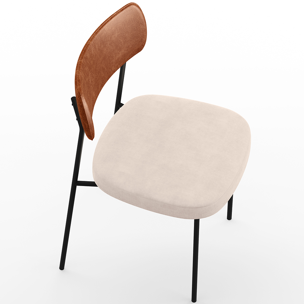 Kit 04 Cadeiras Para Sala De Jantar Melina L02 Couríssimo Camel Suede Bege - Lyam Decor