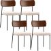 Kit 04 Cadeiras Para Sala De Jantar Melina L02 Couríssimo Marrom Suede Bege - Lyam Decor