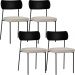 Kit 04 Cadeiras Para Sala De Jantar Melina L02 Couríssimo Preto Linho Cru - Lyam Decor