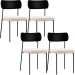 Kit 04 Cadeiras Para Sala De Jantar Melina L02 Couríssimo Preto Suede Bege - Lyam Decor
