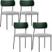 Kit 04 Cadeiras Para Sala De Jantar Melina L02 Facto Verde Musgo Linho Cinza - Lyam Decor