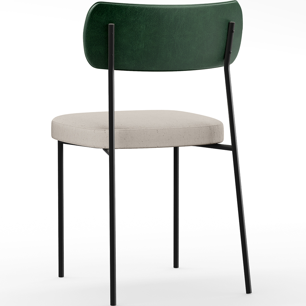 Kit 04 Cadeiras Para Sala De Jantar Melina L02 Facto Verde Musgo Linho Cru - Lyam Decor