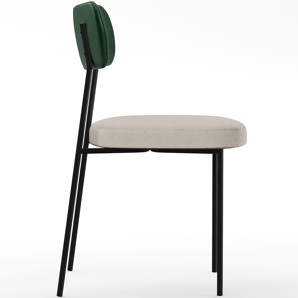 Kit 04 Cadeiras Para Sala De Jantar Melina L02 Facto Verde Musgo Linho Cru - Lyam Decor