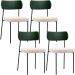 Kit 04 Cadeiras Para Sala De Jantar Melina L02 Facto Verde Musgo Suede Bege - Lyam Decor