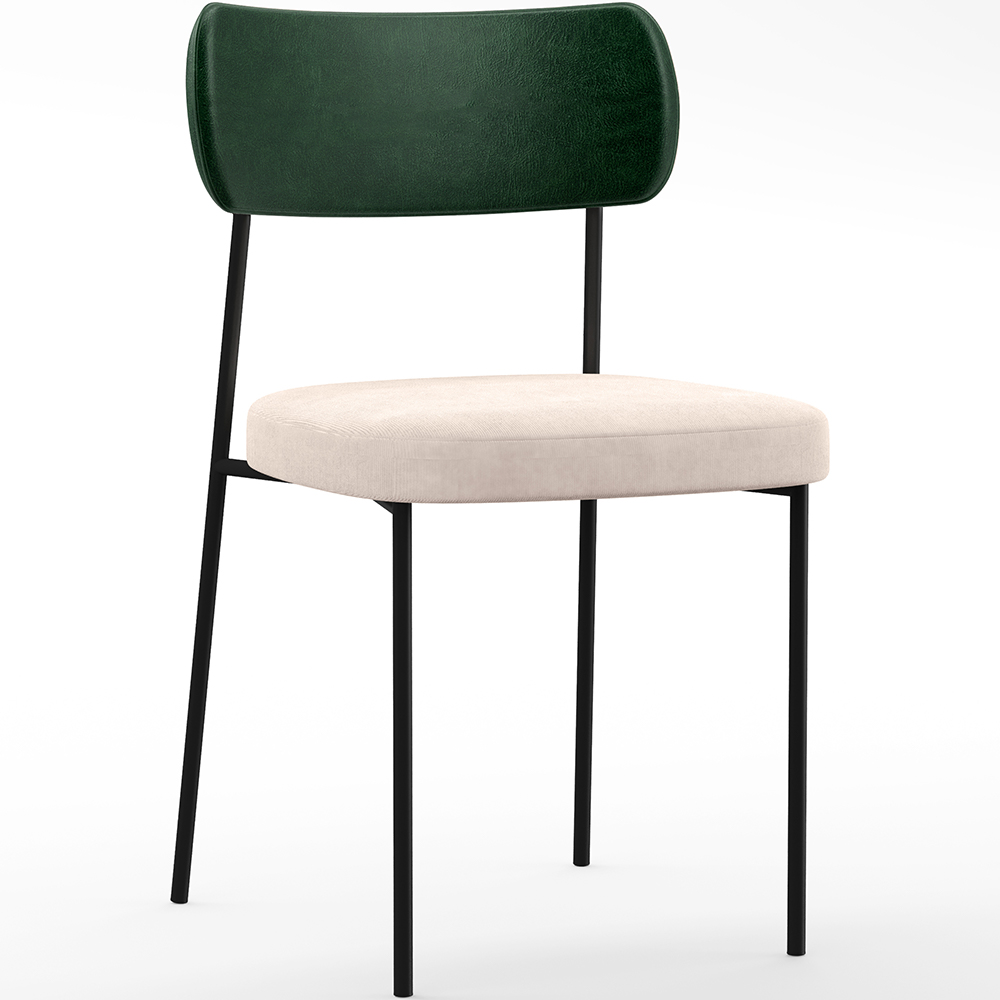 Kit 04 Cadeiras Para Sala De Jantar Melina L02 Facto Verde Musgo Suede Bege - Lyam Decor