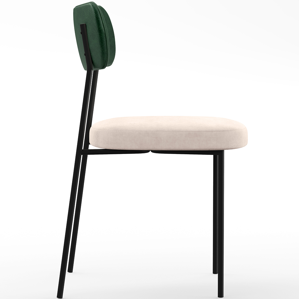 Kit 04 Cadeiras Para Sala De Jantar Melina L02 Facto Verde Musgo Suede Bege - Lyam Decor
