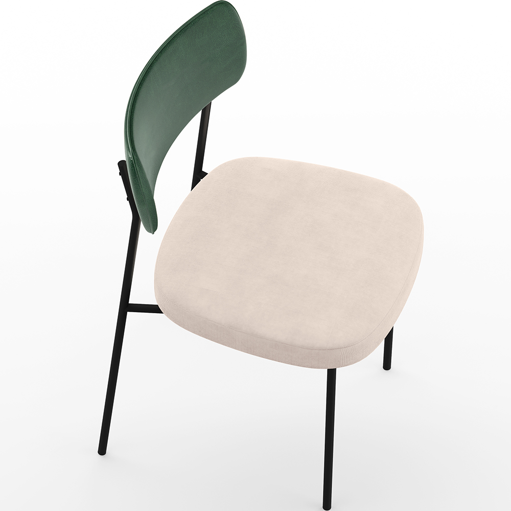 Kit 04 Cadeiras Para Sala De Jantar Melina L02 Facto Verde Musgo Suede Bege - Lyam Decor
