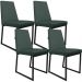 Kit 04 Cadeiras Para Sala Jantar Base Aço Industrial Preto Dafne L02 Linho Verde Musgo - Lyam Decor