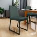 Kit 04 Cadeiras Para Sala Jantar Base Aço Industrial Preto Dafne L02 Linho Verde Musgo - Lyam Decor