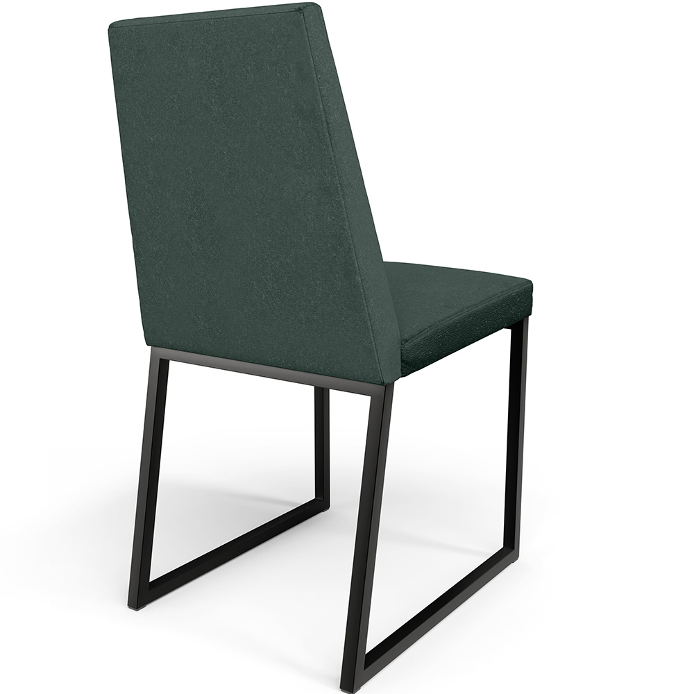 Kit 04 Cadeiras Para Sala Jantar Base Aço Industrial Preto Dafne L02 Linho Verde Musgo - Lyam Decor