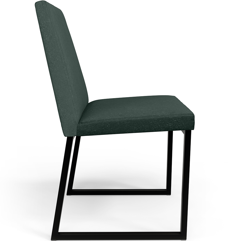 Kit 04 Cadeiras Para Sala Jantar Base Aço Industrial Preto Dafne L02 Linho Verde Musgo - Lyam Decor
