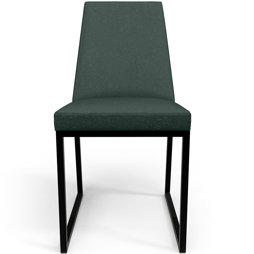Kit 04 Cadeiras Para Sala Jantar Base Aço Industrial Preto Dafne L02 Linho Verde Musgo - Lyam Decor