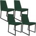 Kit 04 Cadeiras Para Sala Jantar Base Aço Industrial Preto Dafne L02 Suede Verde Musgo - Lyam Decor