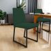 Kit 04 Cadeiras Para Sala Jantar Base Aço Industrial Preto Dafne L02 Suede Verde Musgo - Lyam Decor