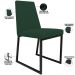 Kit 04 Cadeiras Para Sala Jantar Base Aço Industrial Preto Dafne L02 Suede Verde Musgo - Lyam Decor