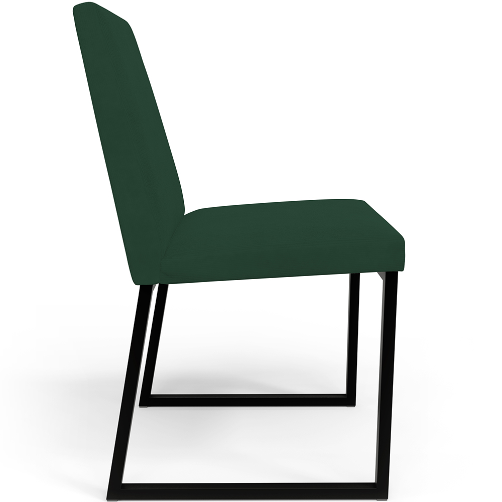 Kit 04 Cadeiras Para Sala Jantar Base Aço Industrial Preto Dafne L02 Suede Verde Musgo - Lyam Decor