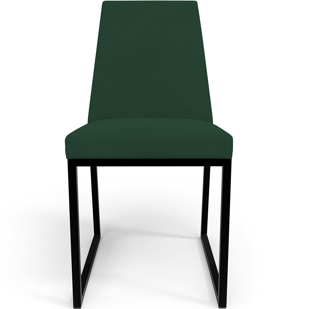 Kit 04 Cadeiras Para Sala Jantar Base Aço Industrial Preto Dafne L02 Suede Verde Musgo - Lyam Decor