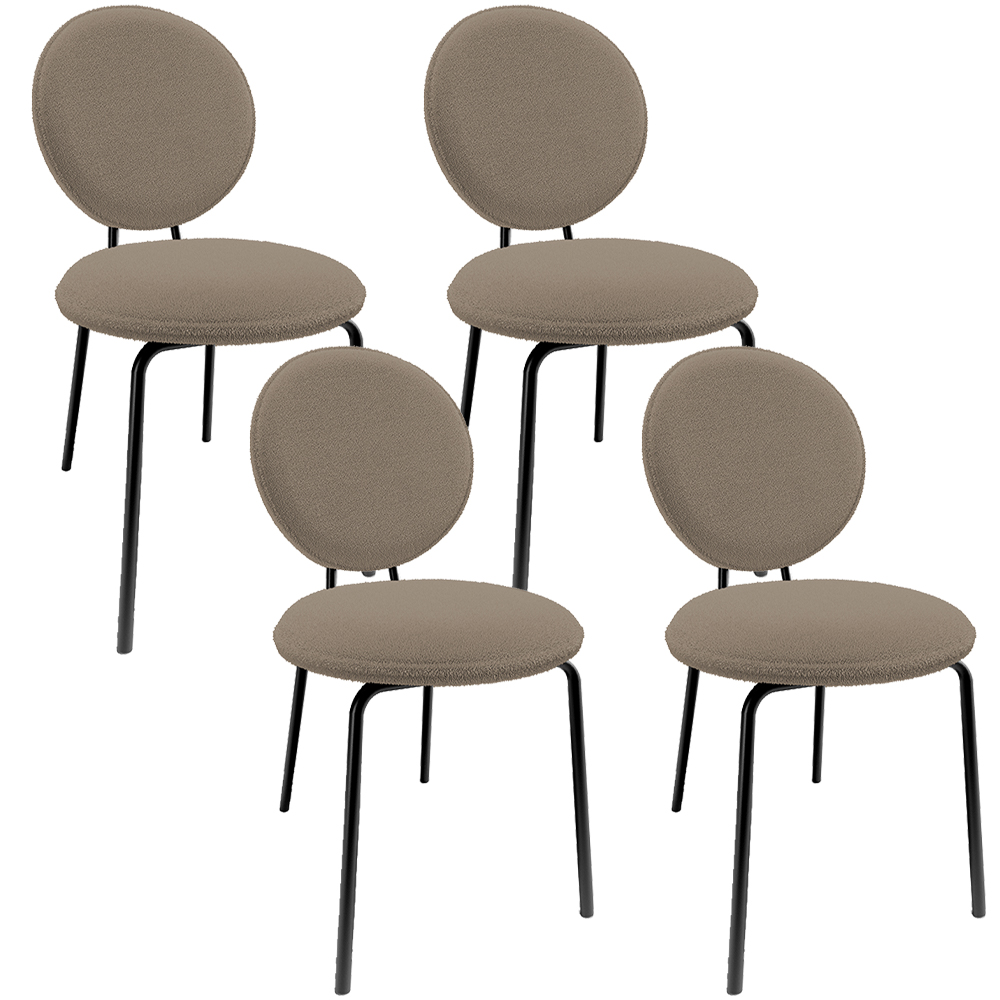Kit 04 Cadeiras Para Sala de Jantar Cozinha Évora L02 Bouclê Bege - Lyam