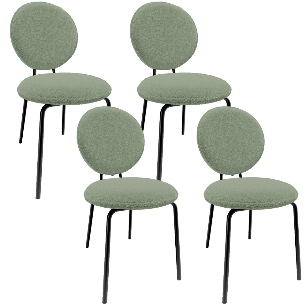 Kit 04 Cadeiras Para Sala de Jantar Cozinha Évora L02 Bouclê Oliva - Lyam