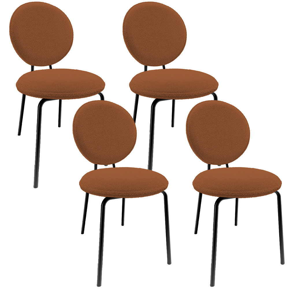 Kit 04 Cadeiras Para Sala de Jantar Cozinha Évora L02 Bouclê Terracota - Lyam