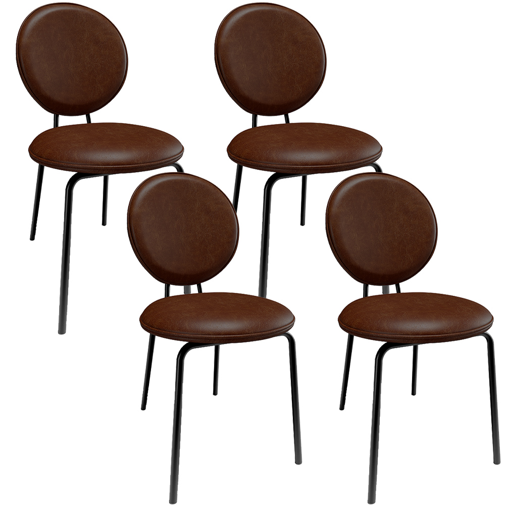 Kit 04 Cadeiras Para Sala de Jantar Cozinha Évora L02 Couríssimo Marrom - Lyam