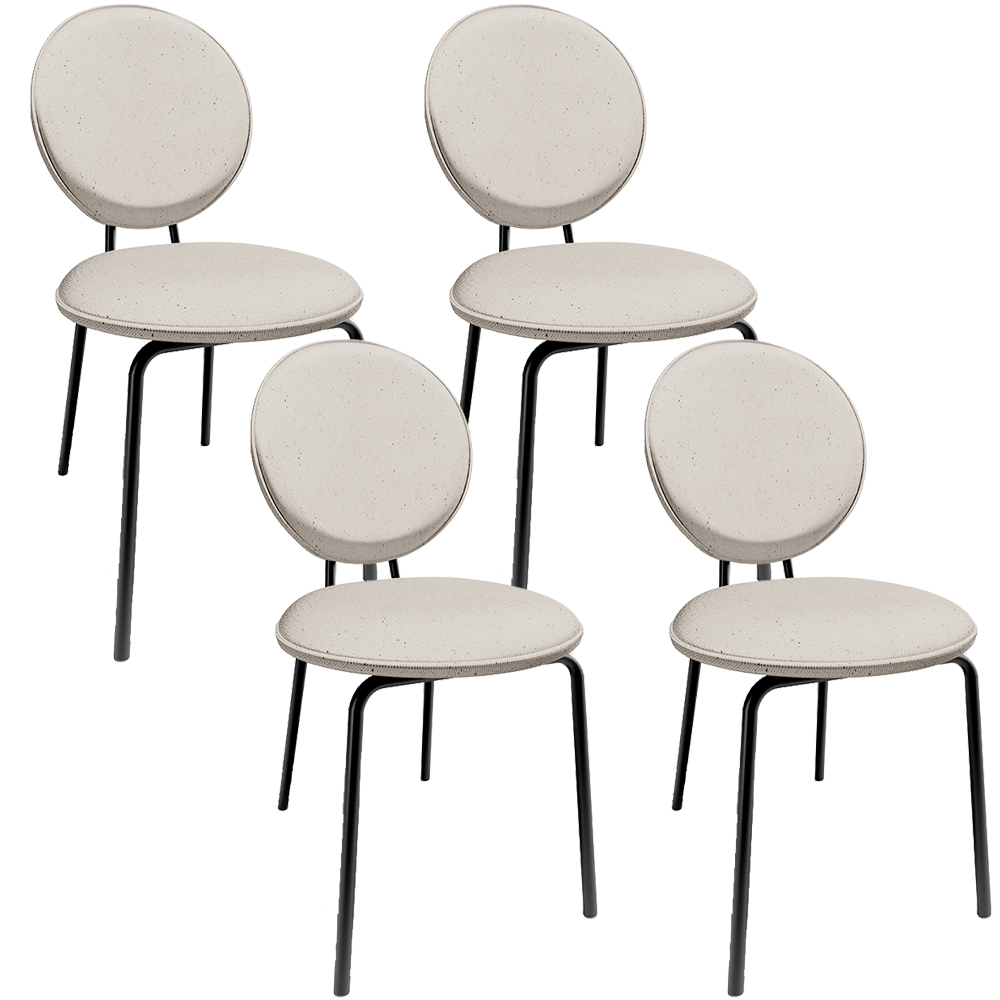 Kit 04 Cadeiras Para Sala de Jantar Cozinha Évora L02 Linho Cru - Lyam
