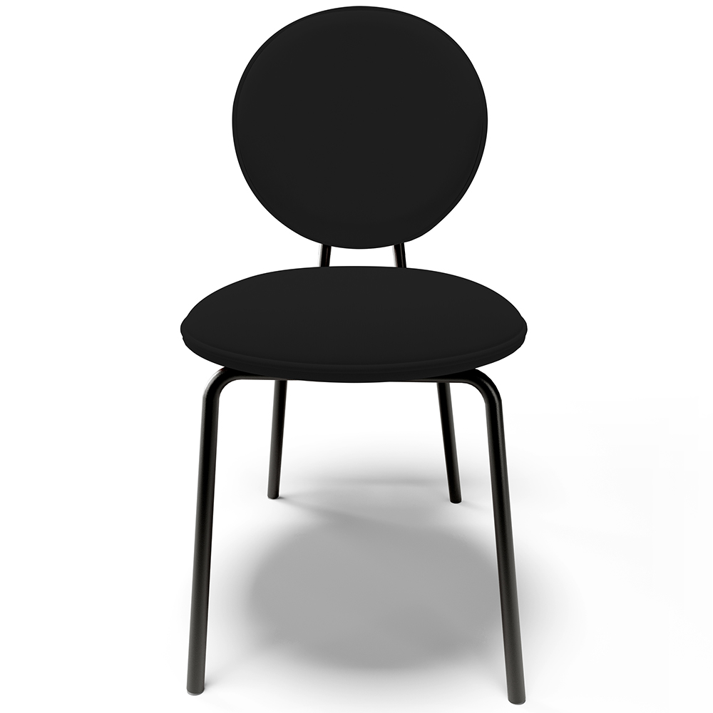 Kit 04 Cadeiras Para Sala de Jantar Cozinha Évora L02 Suede Preto - Lyam
