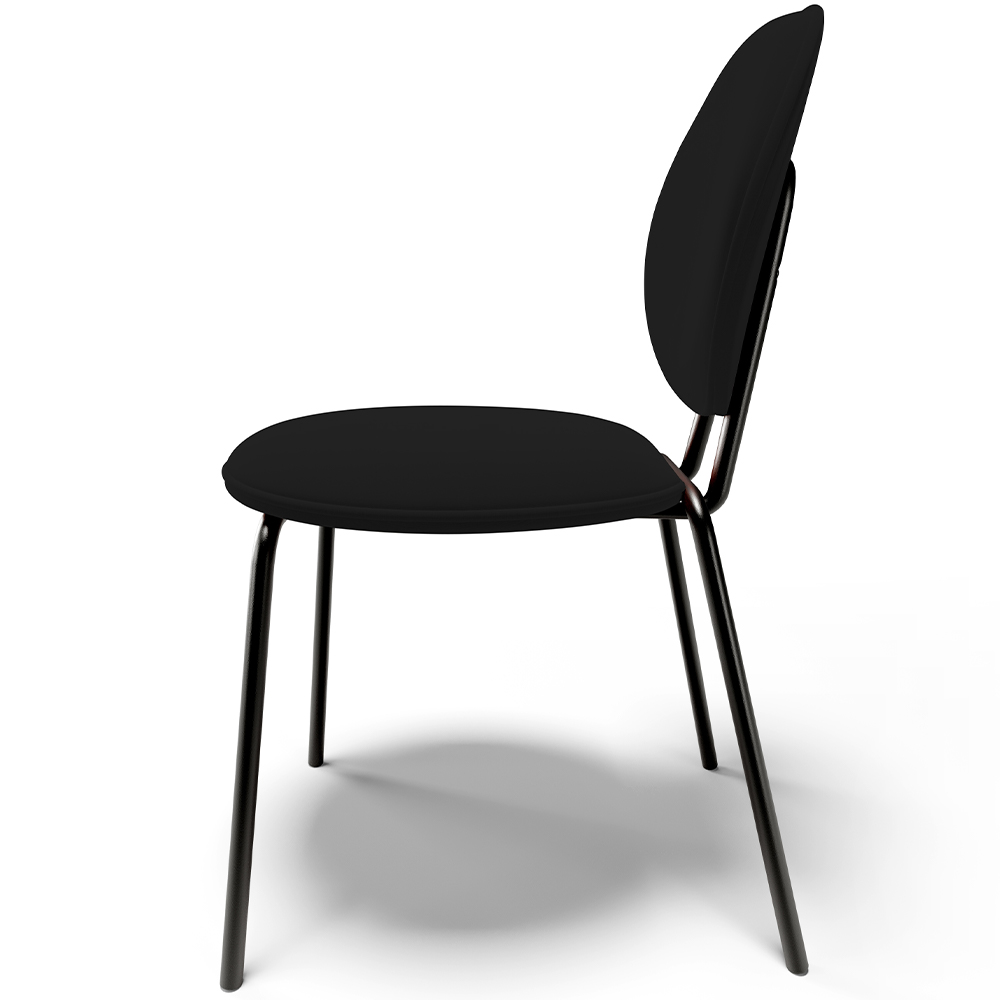 Kit 04 Cadeiras Para Sala de Jantar Cozinha Évora L02 Suede Preto - Lyam