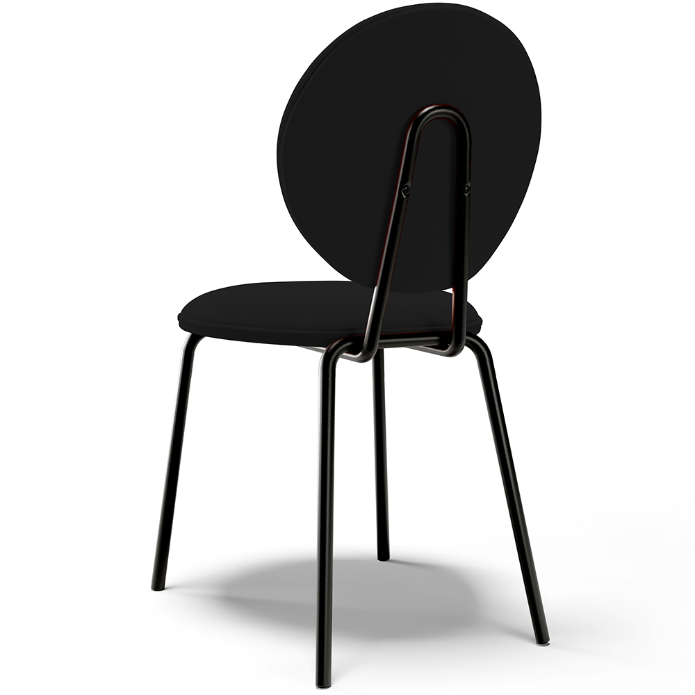 Kit 04 Cadeiras Para Sala de Jantar Cozinha Évora L02 Suede Preto - Lyam