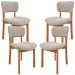 Kit 04 Cadeiras Para Sala de Jantar Cozinha Living Estofada Dara L02 Bouclê Creme - Lyam Decor