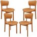 Kit 04 Cadeiras Para Sala de Jantar Cozinha Living Estofada Dara L02 Couríssimo Whisky - Lyam Decor
