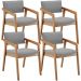 Kit 04 Cadeiras Para Sala de Jantar Estar Living Giorgia L02 Bouclê Cinza - Lyam Decor