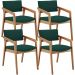 Kit 04 Cadeiras Para Sala de Jantar Estar Living Giorgia L02 Bouclê Verde - Lyam Decor