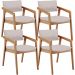 Kit 04 Cadeiras Para Sala de Jantar Estar Living Giorgia L02 Linho Bege - Lyam Decor