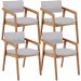 Kit 04 Cadeiras Para Sala de Jantar Estar Living Giorgia L02 Linho Cinza - Lyam Decor