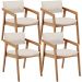 Kit 04 Cadeiras Para Sala de Jantar Estar Living Giorgia L02 Linho Cru - Lyam Decor