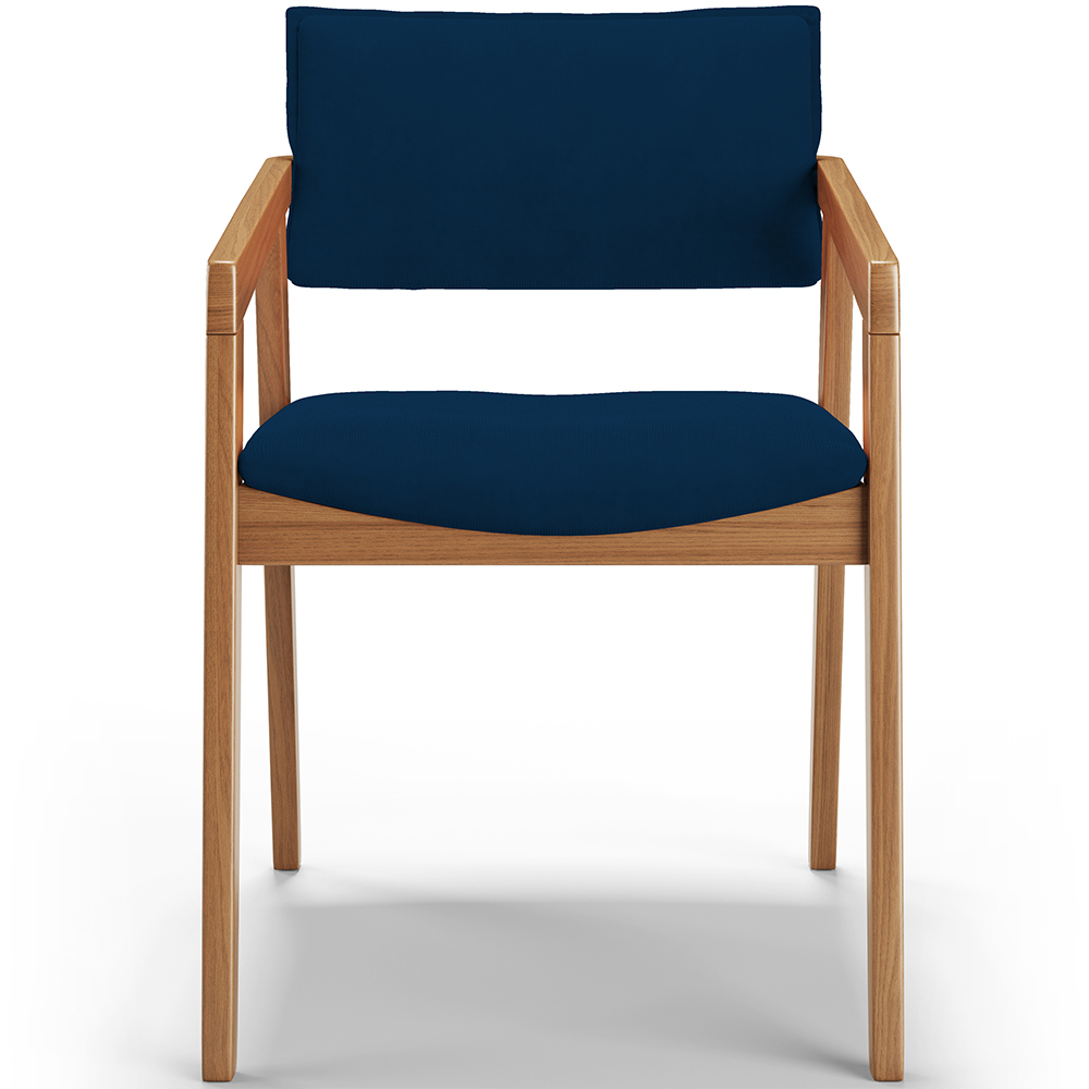 Kit 04 Cadeiras Para Sala de Jantar Estar Living Giorgia L02 Suede Azul Marinho - Lyam Decor