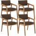 Kit 04 Cadeiras Para Sala de Jantar Estar Living Giorgia L02 Suede Marrom - Lyam Decor