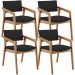 Kit 04 Cadeiras Para Sala de Jantar Estar Living Giorgia L02 Suede Preto - Lyam Decor