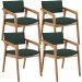 Kit 04 Cadeiras Para Sala de Jantar Estar Living Giorgia L02 Suede Verde Musgo - Lyam Decor