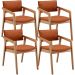 Kit 04 Cadeiras Para Sala de Jantar Estar Living Giorgia L02 Tecido Terracota - Lyam Decor