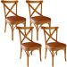 Kit 04 Cadeiras Para Sala de Jantar e Estar Living Estofada Ávila L02 Couríssimo Camel - Lyam